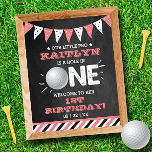 Loch in One Girls Golf 1. Geburtstag Par-T Poster