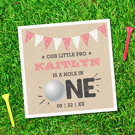 Loch in One Girls Golf 1. Geburtstag Par-T Serviette
