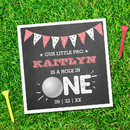 Loch in One Girls Golf 1. Geburtstag Par-T Serviette