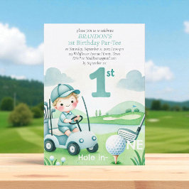 Loch in One Golf Boy 1. Geburtstag Par-T-Shirt Einladung