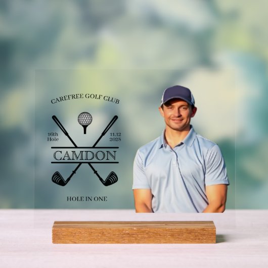 Loch in One Golfer Foto Award - Akryllisches Zeich Acrylschild (Neutral)