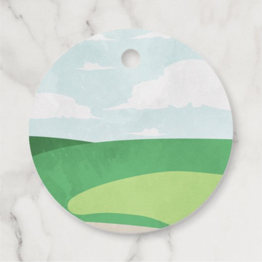 Loch in One Round Labels, Golf Vielen Dank Geschenkanhänger (Rückseite)