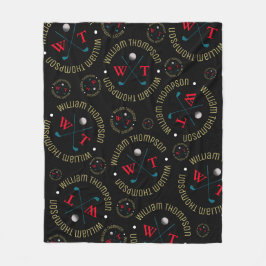 Loch in One Sports Golf Clubs Muster Schwarz Fleecedecke