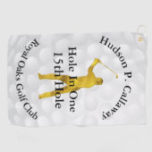 Loch in One Stats Golf Handtuch (Horizontal)