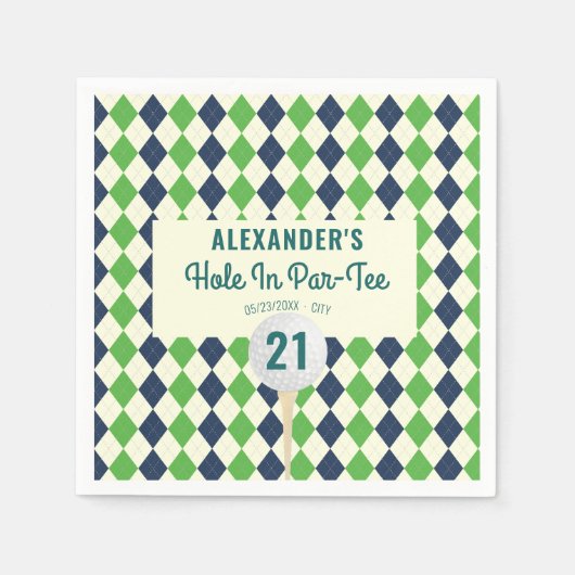 Loch in Par-T-Shirt jedes Alters Golf beherrscht G Serviette (Vorderseite)