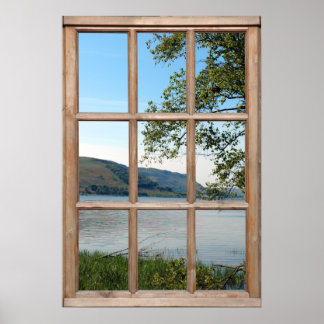Loch in Schottland aus einem Fenster Poster