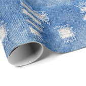 Loch, Jeans aus Denim, rippte Textur Geschenkpapier (Rolleneckpunkt)