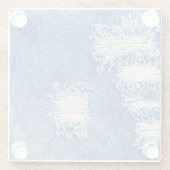 Loch, Jeans aus Denim, rippte Textur Glasuntersetzer (Rückseite)