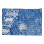 Loch, Jeans aus Denim, rippte Textur Kissenbezug (Rückseite)