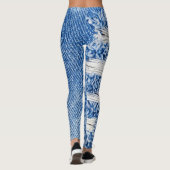 Loch, Jeans aus Denim, rippte Textur Leggings (Rückseite)