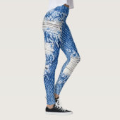 Loch, Jeans aus Denim, rippte Textur Leggings (Rechts)