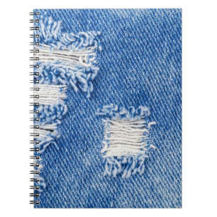 Loch, Jeans aus Denim, rippte Textur Notizblock