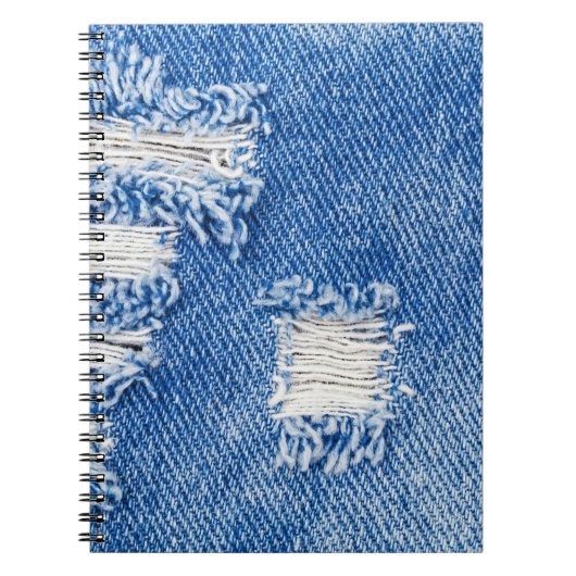 Loch, Jeans aus Denim, rippte Textur Notizblock (Vorderseite)