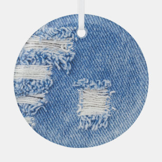 Loch, Jeans aus Denim, rippte Textur Ornament Aus Glas
