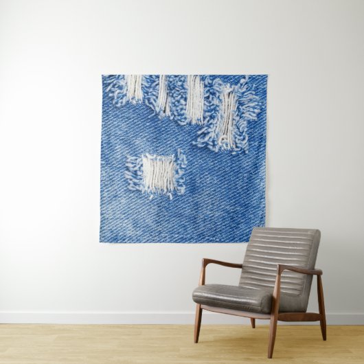 Loch, Jeans aus Denim, rippte Textur Wandteppich (Beispiel (Horizontal))