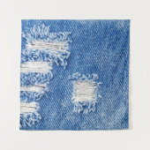 Loch, Jeans aus Denim, rippte Textur Wandteppich (Vorderseite)