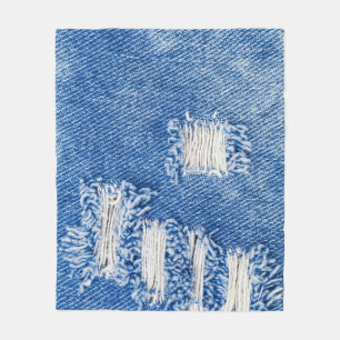 Loch, Jeans, zerrissene Textur Fleecedecke
