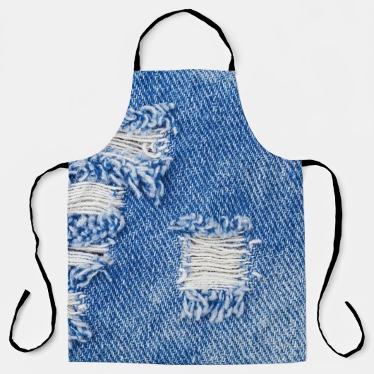 Loch, Jeans, zerrissene Textur Schürze (Vorderseite)