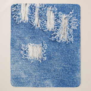 Loch, Jeans, zerrissene Textur Sherpadecke