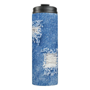 Loch, Jeans, zerrissene Textur Thermosbecher