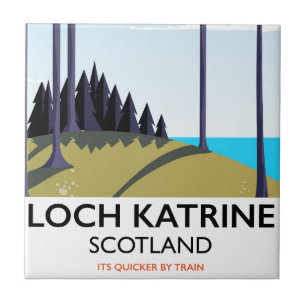 Loch Katrine Scotland Reiseplakat Fliese