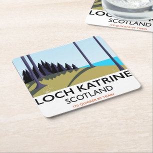 Loch Katrine Scotland Reiseplakat Rechteckiger Pappuntersetzer