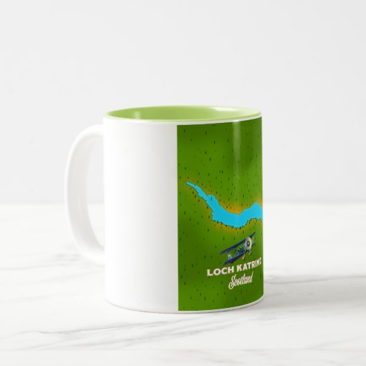 Loch Katrine Scotland Reiseplakat Zweifarbige Tasse (Vorderseite Links)