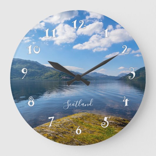 Loch Lomond in Scotland, beautiful wall clock Große Wanduhr (Vorderseite)