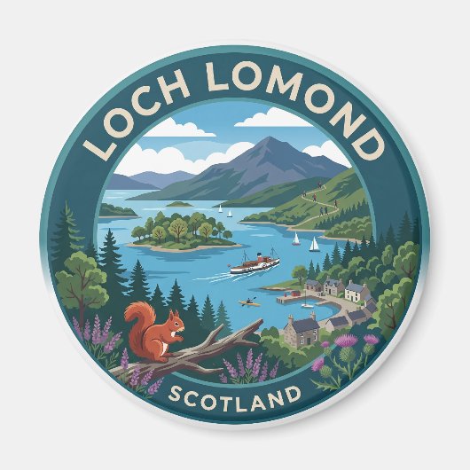 Loch Lomond Schottland Magnet (Vorne)