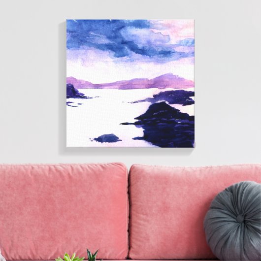 Loch Lomond Scottish Watercolor Leinwand (Insitu (Wohnzimmer))