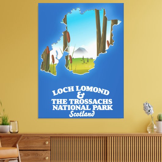 Loch Lomond & the trossachs National Park Map Leinwanddruck (Insitu (Wohnzimmer))