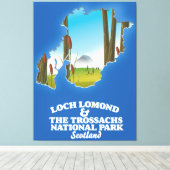 Loch Lomond & the trossachs National Park Map Leinwanddruck (Insitu (Holzboden))