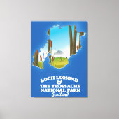 Loch Lomond & the trossachs National Park Map Leinwanddruck (Vorderseite)