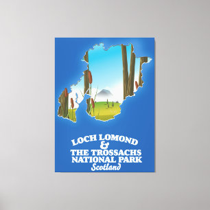 Loch Lomond & the trossachs National Park Map Leinwanddruck