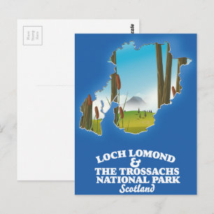 Loch Lomond & the trossachs National Park Map Postkarte