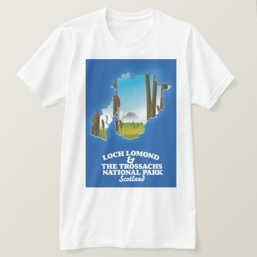 Loch Lomond & the trossachs National Park Map T-Shirt (Design vorne)