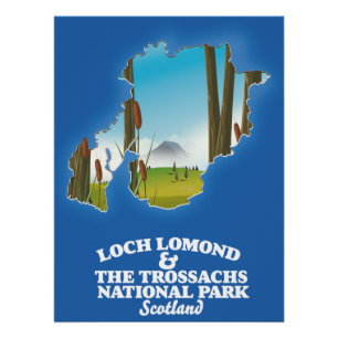 Loch Lomond & The Trossachs Nationalpark-Karte Poster