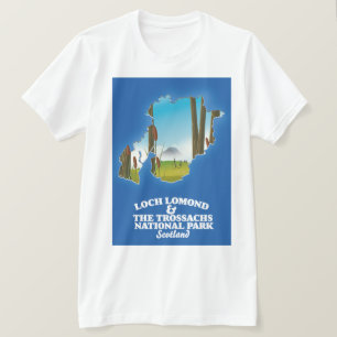 Loch Lomond & The Trossachs Nationalpark-Karte T-Shirt