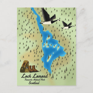Loch Lomond, Trossachs, Schottland Karte