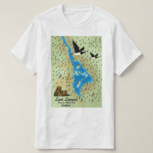 Loch Lomond, Trossachs, Schottland Karte T-Shirt