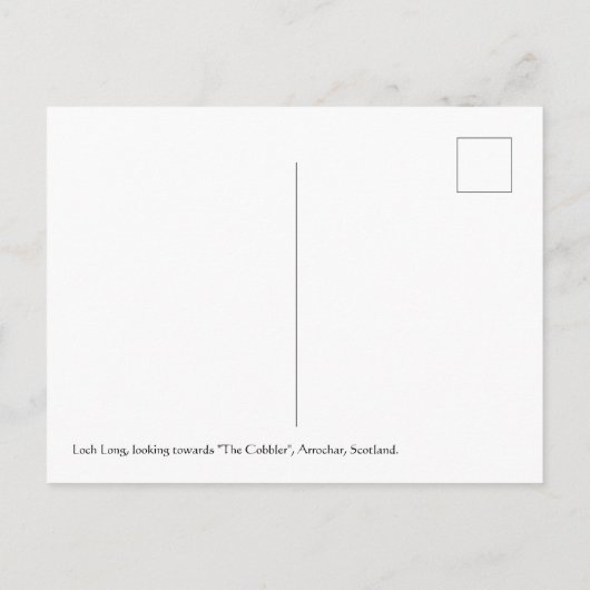Loch Long, Arrochar Postcard Postkarte (Rückseite)