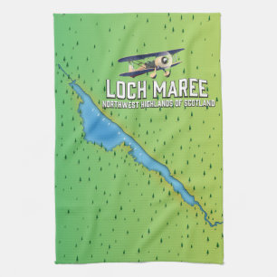 Loch Maree NW Hightlands Scotland Landkarte Geschirrtuch