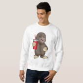 Loch mit Drink-Tasse Sweatshirt (Vorne ganz)