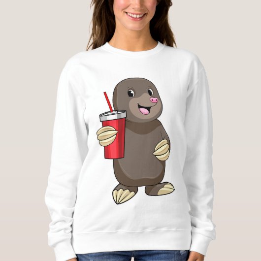 Loch mit Drink-Tasse Sweatshirt (Vorderseite)