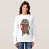 Loch mit Drink-Tasse Sweatshirt (Vorne ganz)