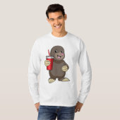 Loch mit Drink-Tasse T-Shirt (Vorne ganz)