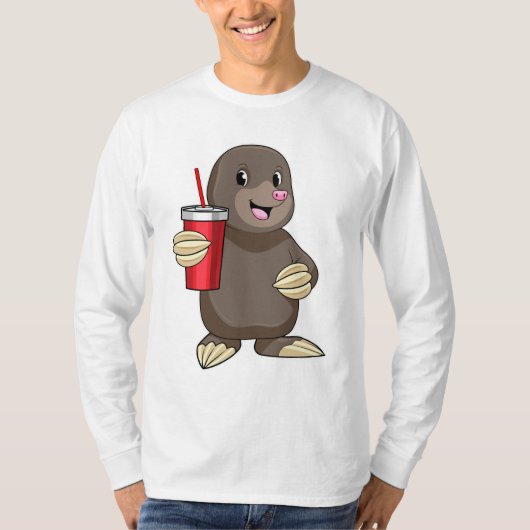 Loch mit Drink-Tasse T-Shirt (Vorderseite)