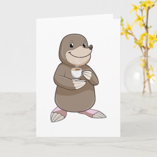 Loch mit Kaffee-Cup Karte (Gelbe Blume)