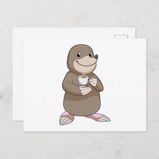 Loch mit Kaffee-Cup Postkarte (Vorne/Hinten)