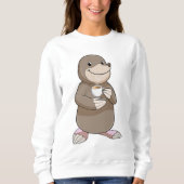 Loch mit Kaffee-Cup Sweatshirt (Vorderseite)